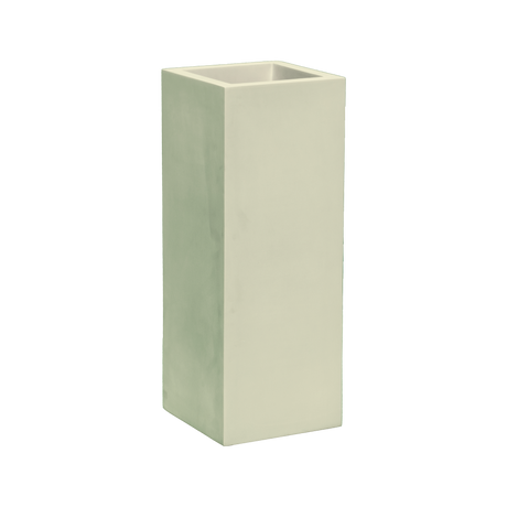 Delray corner fiberglass planter in Satin Beige, 12 × 12 × 32 in, studio render