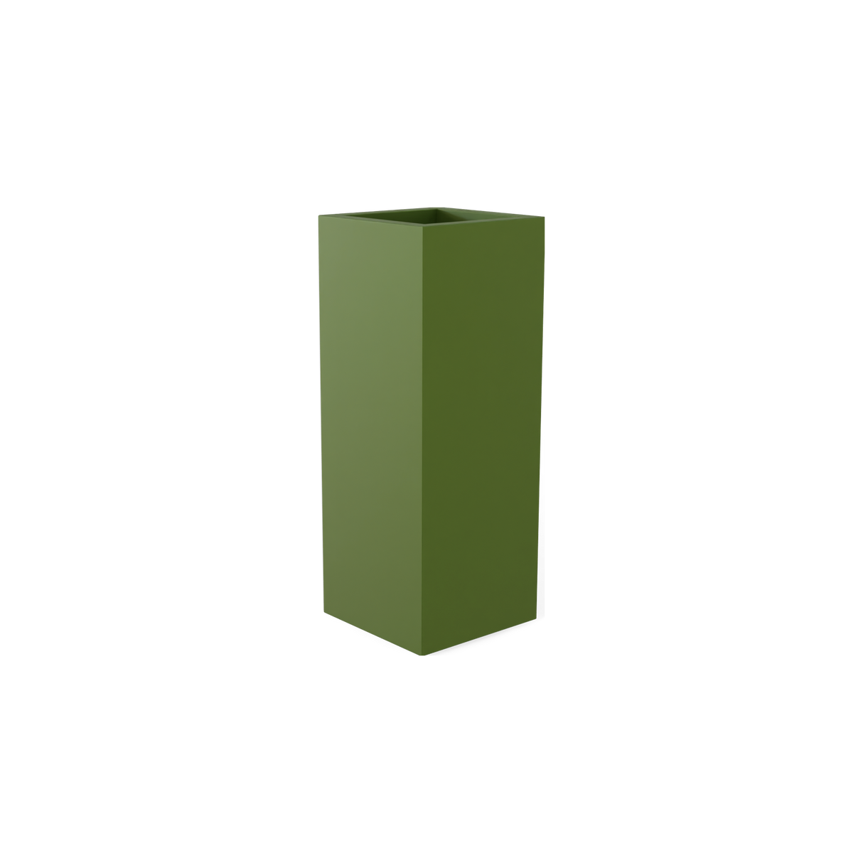 Delray corner fiberglass planter in Satin Green