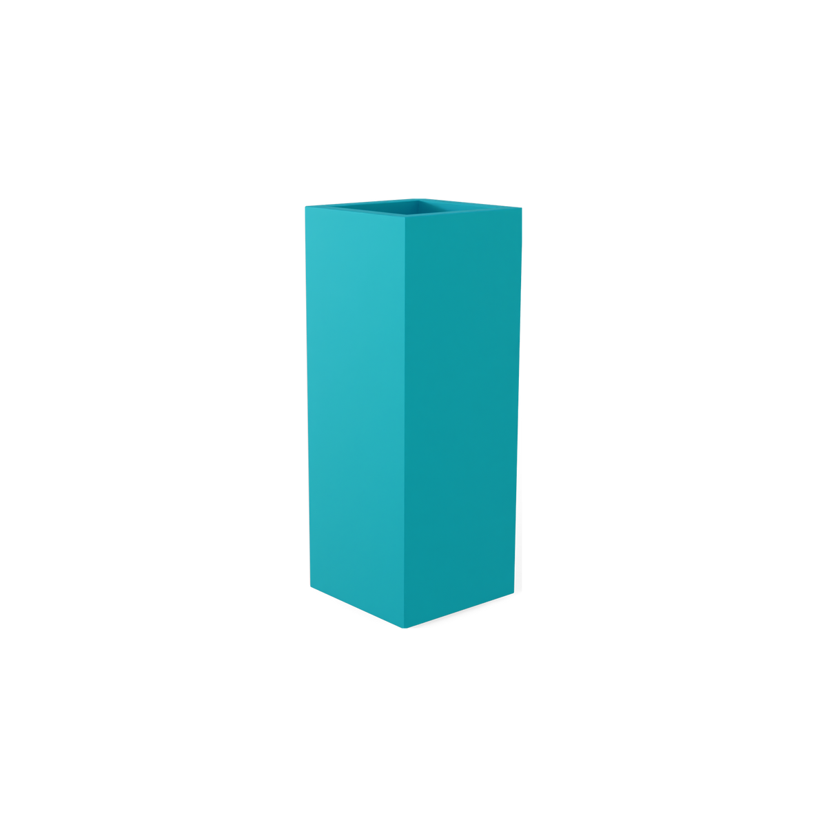 Delray corner fiberglass planter in Satin Seafoam Green
