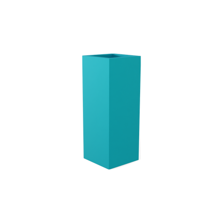 Delray corner fiberglass planter in Satin Seafoam Green