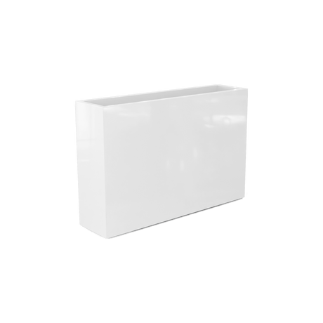 Delray rectangular fiberglass planter in Gloss Bright White