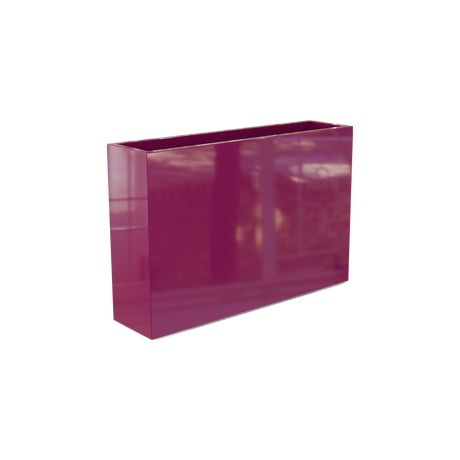 Delray rectangular fiberglass planter in Gloss Eggplant
