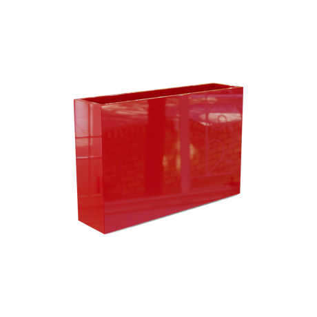 Delray rectangular fiberglass planter in Gloss Red