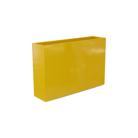 Delray rectangular fiberglass planter in Gloss Saffron