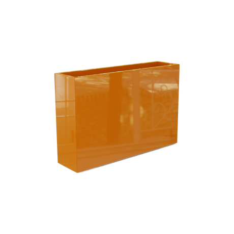 Delray rectangular fiberglass planter in Gloss Tangerine