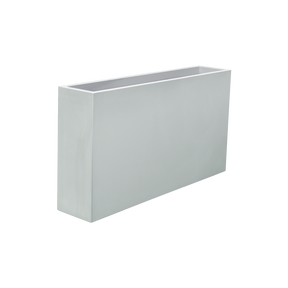 Delray rectangular fiberglass planter in Matte Bright White, 48 × 12 × 32 in, studio render