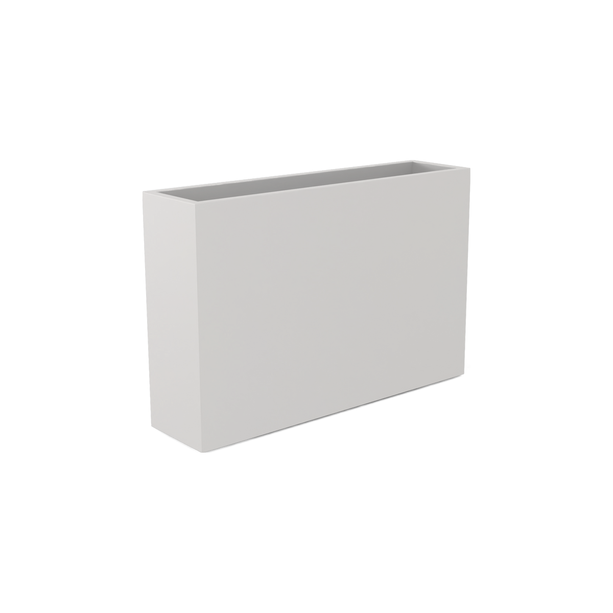 Delray rectangular fiberglass planter in Matte Cement Grey