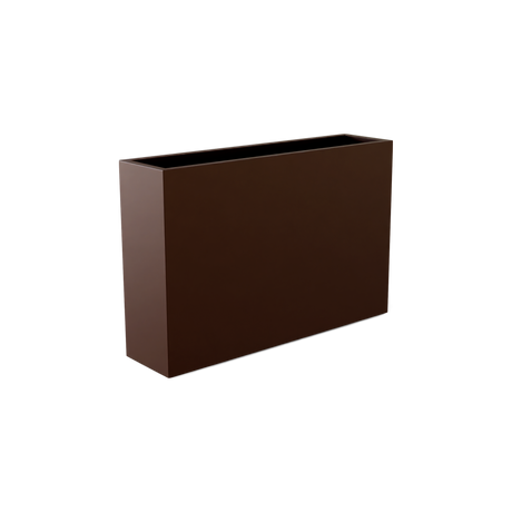 Delray rectangular fiberglass planter in Matte Dark Brown