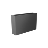 Delray rectangular fiberglass planter in Matte Gunmetal