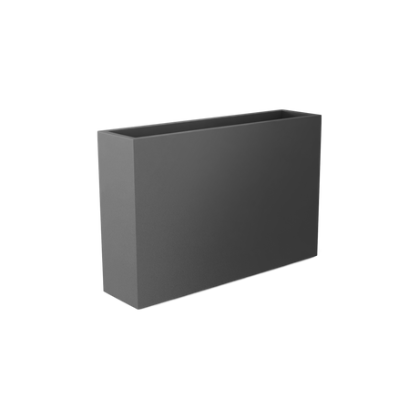 Delray rectangular fiberglass planter in Matte Gunmetal