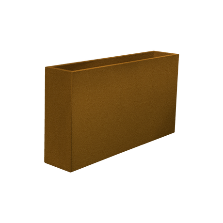 Delray rectangular fiberglass planter in Metallic Bronze, 48 × 12 × 32 in, studio render