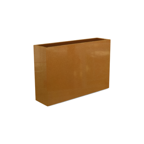 Delray rectangular fiberglass planter in Metallic Bronze