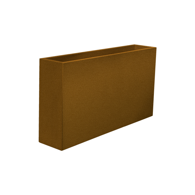 Delray rectangular fiberglass planter in Metallic Bronze, 48 × 12 × 32 in, studio render