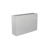 Delray rectangular fiberglass planter in Metallic Silver