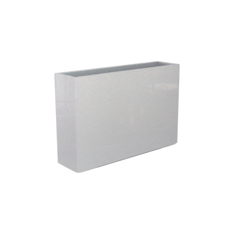 Delray rectangular fiberglass planter in Metallic Silver