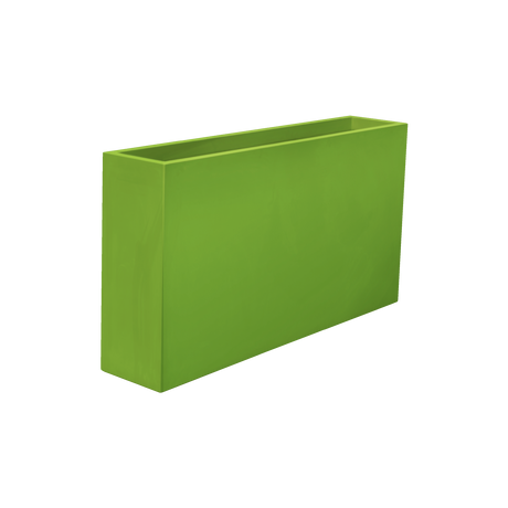 Delray rectangular fiberglass planter in Satin Green, 48 × 12 × 32 in, studio render