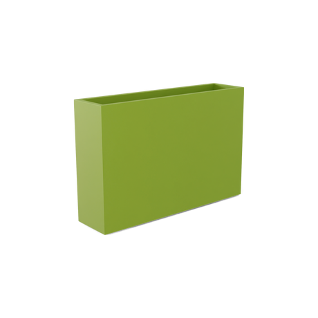 Delray rectangular fiberglass planter in Satin Green