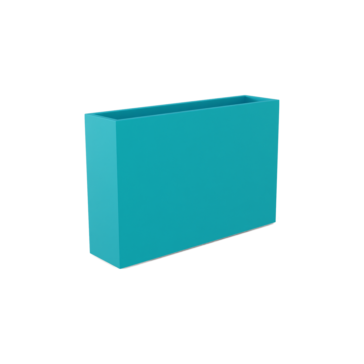 Delray rectangular fiberglass planter in Satin Seafoam Green
