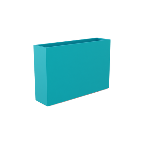 Delray rectangular fiberglass planter in Satin Seafoam Green