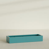 Antwerp Rectangular Planter in Satin Seafoam Green, 72"L × 24"D × 12"H, shown empty