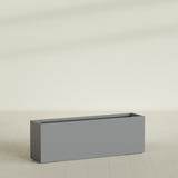 Tolga Rectangular Planter in Matte Gunmetal, 72"L × 16"D × 24"H, shown empty