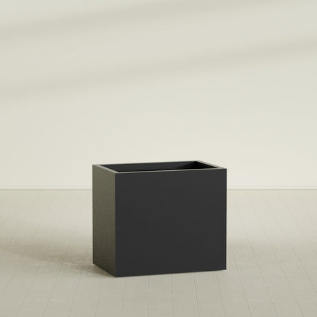Brisbane Rectangular Planter in Matte Black, 36"L × 24"D × 32"H, shown empty