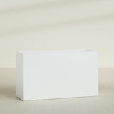 Darwin Rectangular Planter in Matte Bright White, 72"L × 24"D × 42"H, shown empty