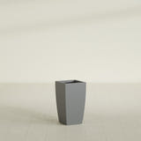 Toulan Tapered Square Planter in Matte Gunmetal, 12"W × 22"H, shown empty