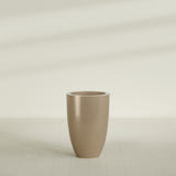 Brannan Tapered Round Planter in Gloss Metallic Gold, 24"D × 35"H, shown empty