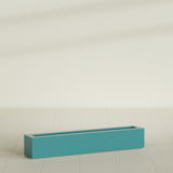 Salon Box Planter in Satin Seafoam Green, 48" Long, shown empty