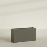 Potsdam Rectangular Planter in Matte Bronze, 60"L × 16"D × 32"H, shown empty