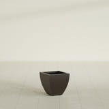 Lima Tapered Square Planter in Matte Dark Brown, 12", shown empty