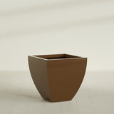 Lima Tapered Square Planter in Metallic Bronze, 30", shown empty