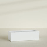 Torino Wide Rectangular Planter in Matte Bright White, 60"L × 24"D × 18"H, shown empty
