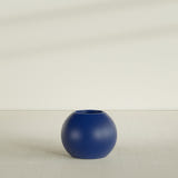 Globe Planter in Matte Cobalt Blue, 24"D × 19"H, shown empty