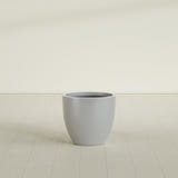 Wannsee Round Planter in Metallic Silver, 27"D × 24"H, shown empty