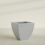 Lima Tapered Square Planter in Metallic Silver, 30", shown empty
