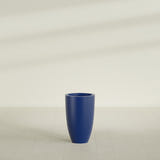 Brannan Tapered Round Planter in Matte Cobalt Blue, 18"D × 29"H, shown empty