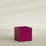 Montroy Cube Planter in Gloss Eggplant, 36", shown empty