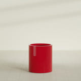 Rio Grande Cylinder Planter in Gloss Red, 18"D × 20"H, shown empty