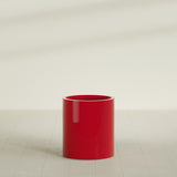 Rio Grande Cylinder Planter in Gloss Red, 18"D × 20"H, shown empty