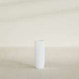 Saint Tropez Bullet Round Planter in Matte Bright White, 12"D × 32"H, shown empty