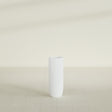 Saint Tropez Bullet Round Planter in Matte Bright White, 12"D × 32"H, shown empty
