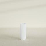 Saint Tropez Bullet Round Planter in Matte Bright White, 12"D × 32"H, shown empty