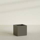 Montroy Cube Planter in Matte Bronze, 32", shown empty