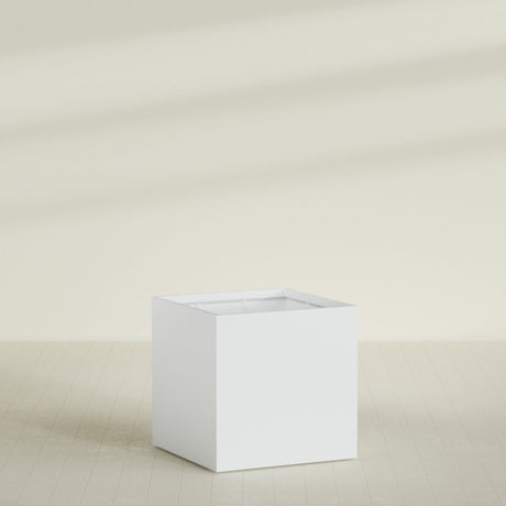 Montroy Cube Planter in Gloss Bright White, 48", shown empty