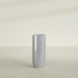 Saint Tropez Bullet Round Planter in Metallic Silver, 16"D × 38"H, shown empty