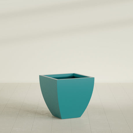 Lima Tapered Square Planter in Satin Seafoam Green, 24", shown empty