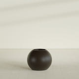 Globe Planter in Matte Dark Brown, 24"D × 19"H, shown empty