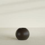 Globe Planter in Matte Dark Brown, 24"D × 19"H, shown empty